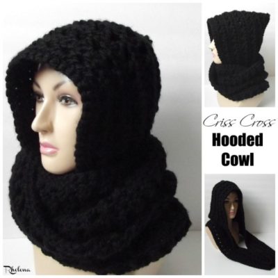Criss Cross Hooded Cowl by CrochetN'Crafts