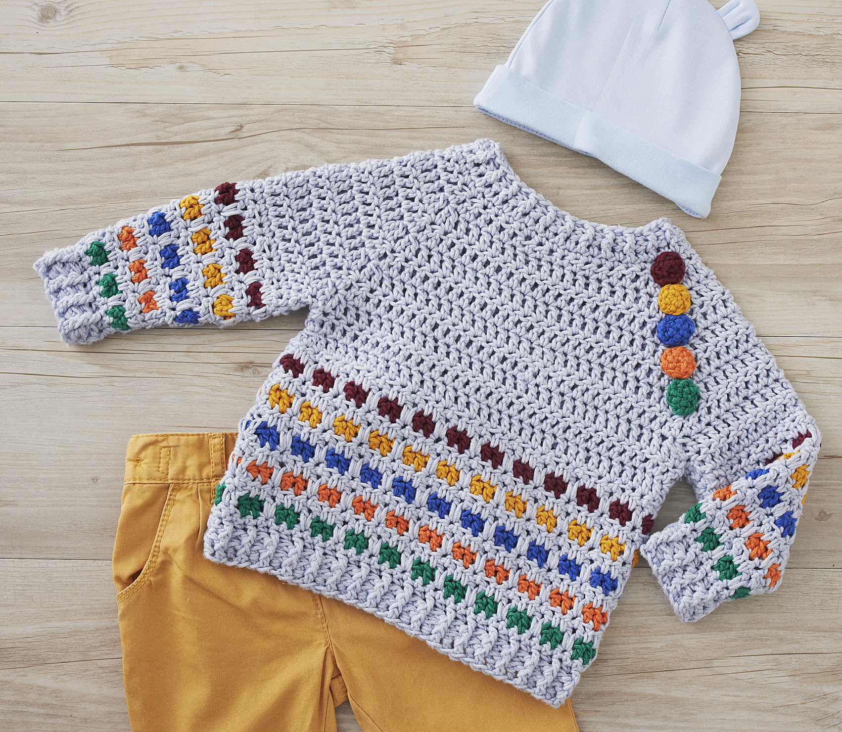 Bold Baby Crochet - Gumdrops Pullover - Book Review on StitchesNScraps.com