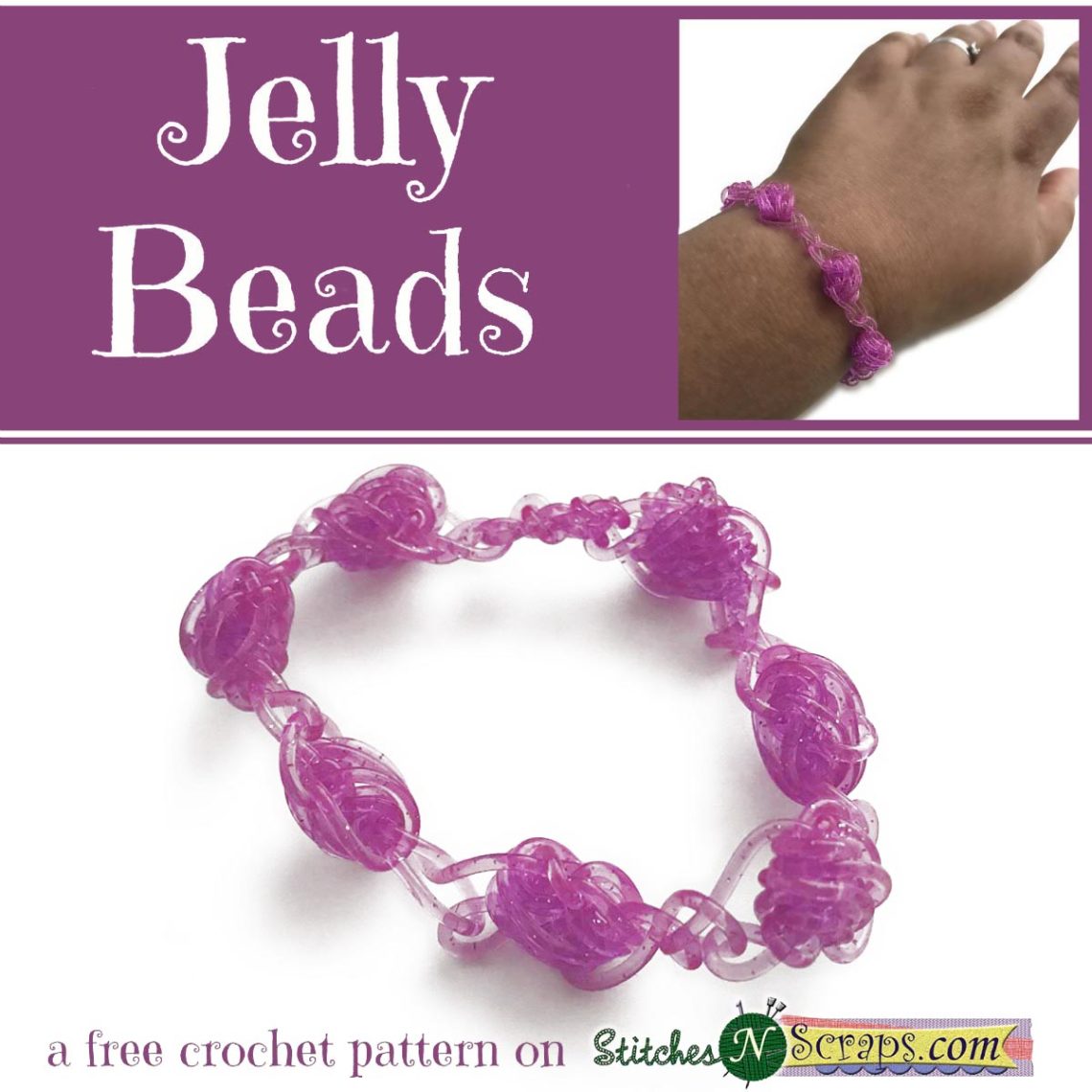 Jelly Beads - a free crochet pattern on StitchesNScraps.com