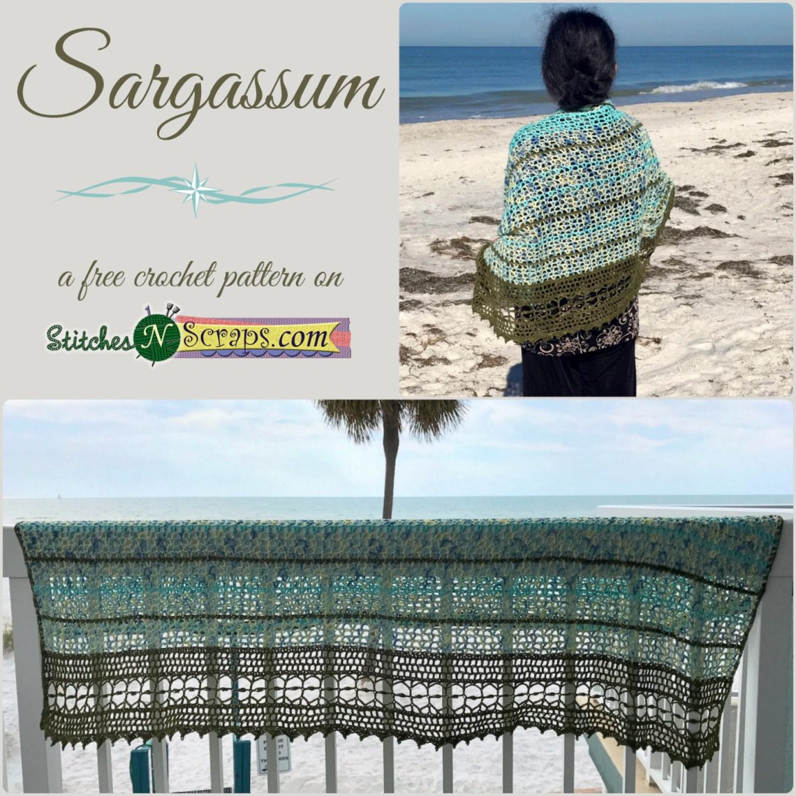 Sargassum - a free crochet pattern on StitchesNScraps.com