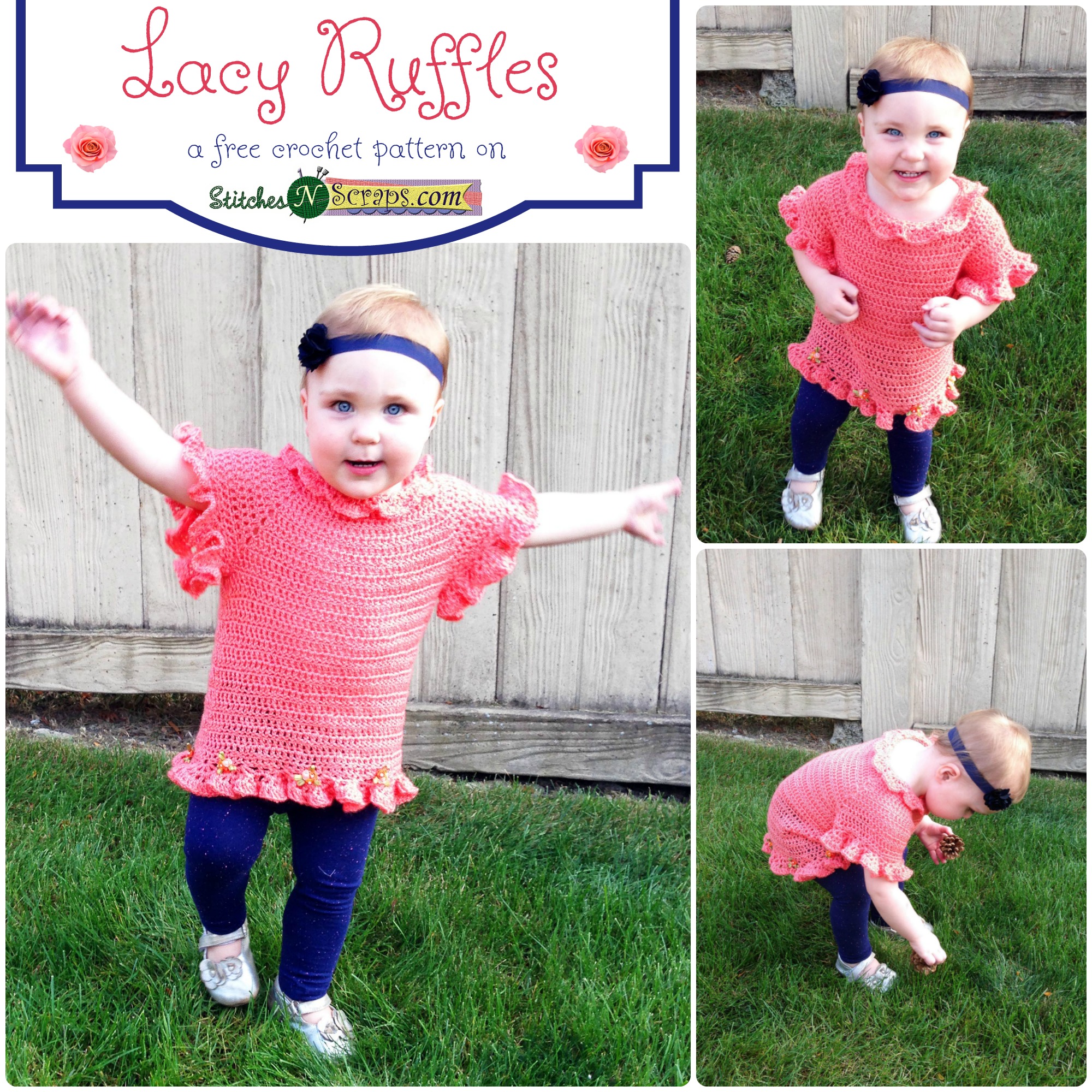Lacy Ruffles - a free crochet pattern on StitchesNScraps.com