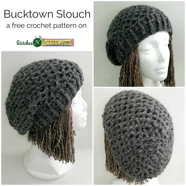 Bucktown Slouch - a free crochet pattern on StitchesNScraps.com