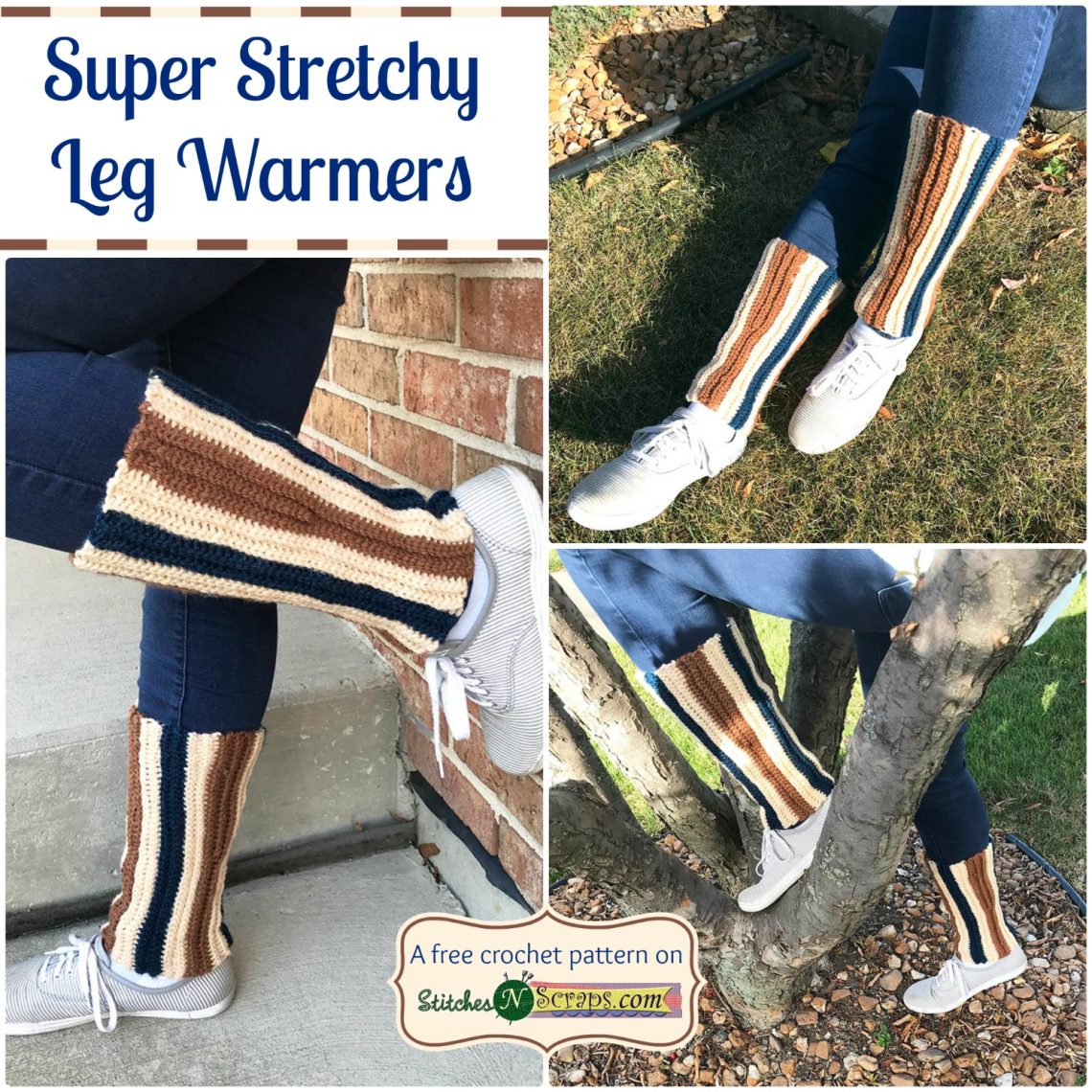 Super Stretchy Leg Warmers - a free crochet pattern on StitchesNScraps.com