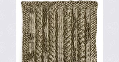 Simple Cables - Knitted Kitchen #38 - StitchesNScraps.com