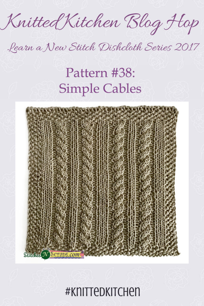 Simple Cables - Knitted Kitchen #38 - StitchesNScraps.com