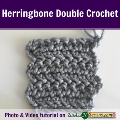 Herringbone double crochet tutorial on StitchesNScraps.com
