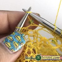 Knit as normal - Knitting with Beads Tutorial on Stitches 'N' Scraps