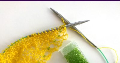 Knitting with Beads Tutorial on Stitches 'N' Scraps