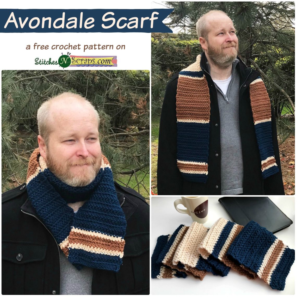 Avondale Scarf - a free crochet pattern on StitchesNScraps.com
