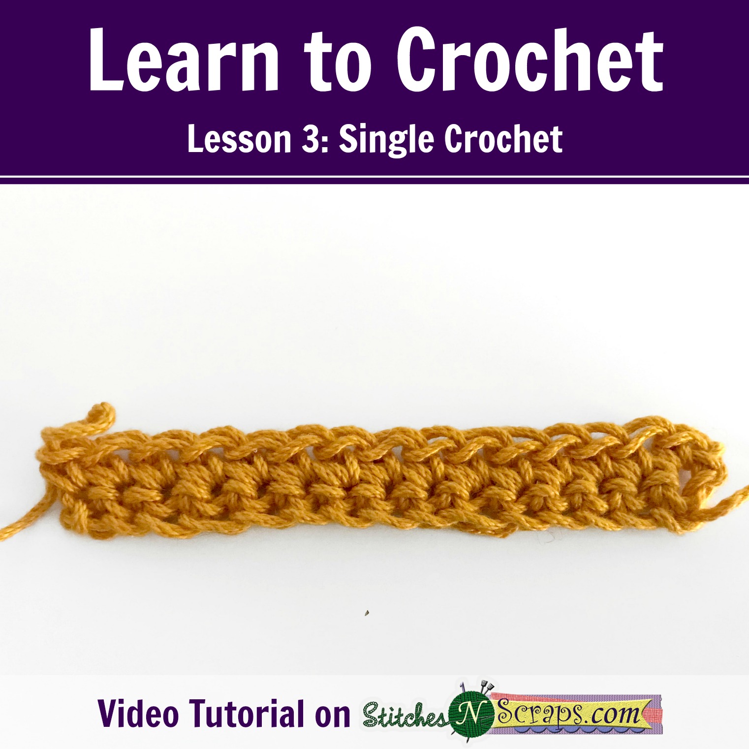 Learn to Crochet - Lesson 3 - Single Crochet