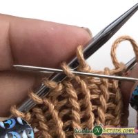Insert purlwise - Tubular Bind Off tutorial on StitchesNScraps.com