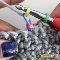 ch 1 - Herringbone double crochet tutorial on StitchesNScraps.com