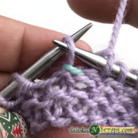 work into wrapped stitch, step 1- Printers Row Mitts - StitchesNScraps.com
