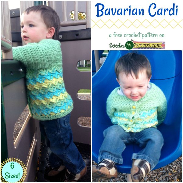 Bavarian Cardi - a free crochet pattern on Stitches N Scraps