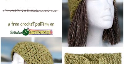 Brushwood Earwarmer - a free crochet pattern on StitchesNScraps.com