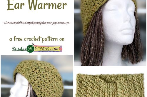 Brushwood Earwarmer - a free crochet pattern on StitchesNScraps.com