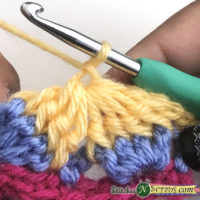 Cluster - Bavarian Stitch in Rows - Crochet Tutorial on Stitches N Scraps