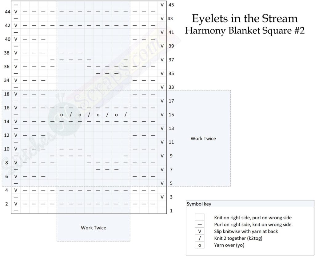 Eyelets in the Stream Chart - StitchesNScraps.com