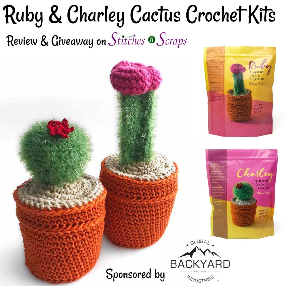 Ruby & Charley cactus kits - Review on StitchesnScraps.com