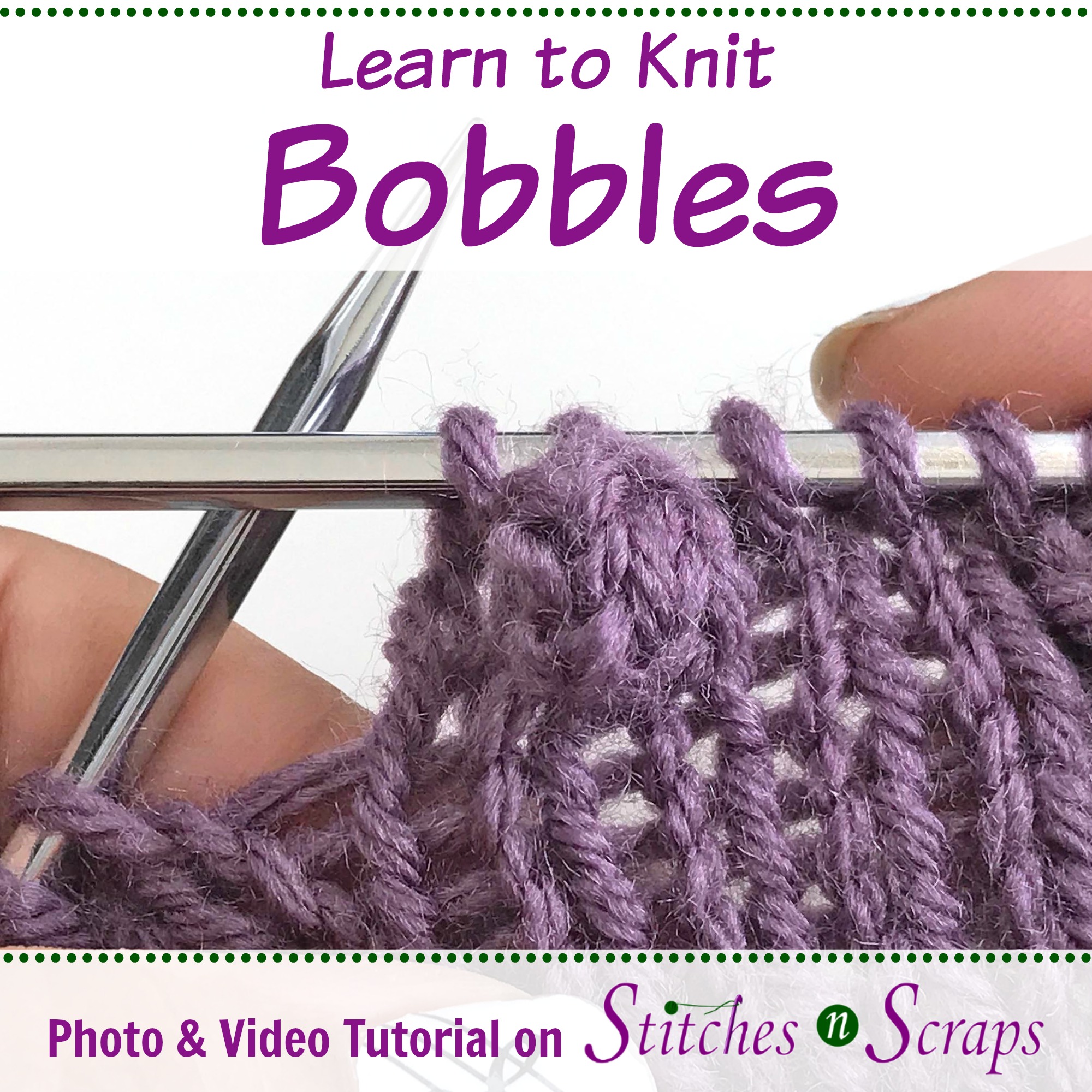Knit Bobble Tutorial - Stitches n Scraps