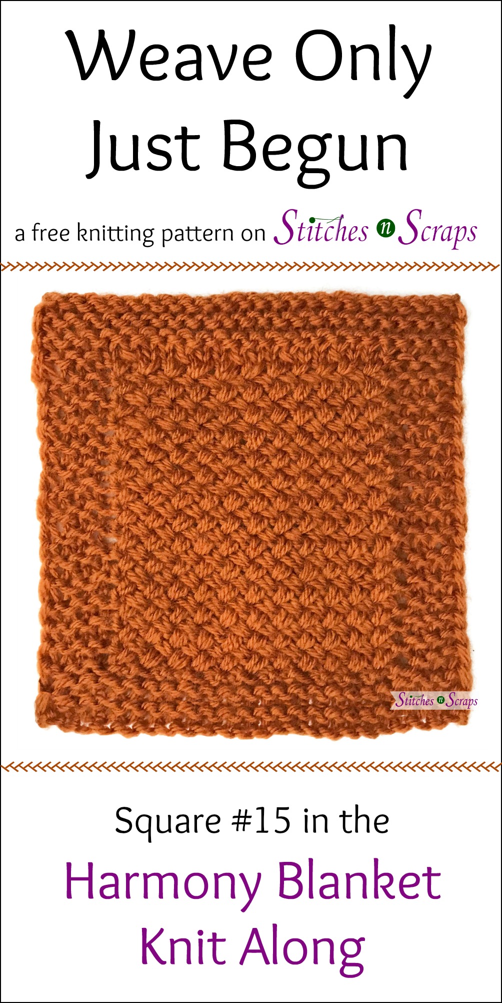 Weave Only Just Begun - the 15th square in the Harmony Blanket KAL - StitchesNScraps.com