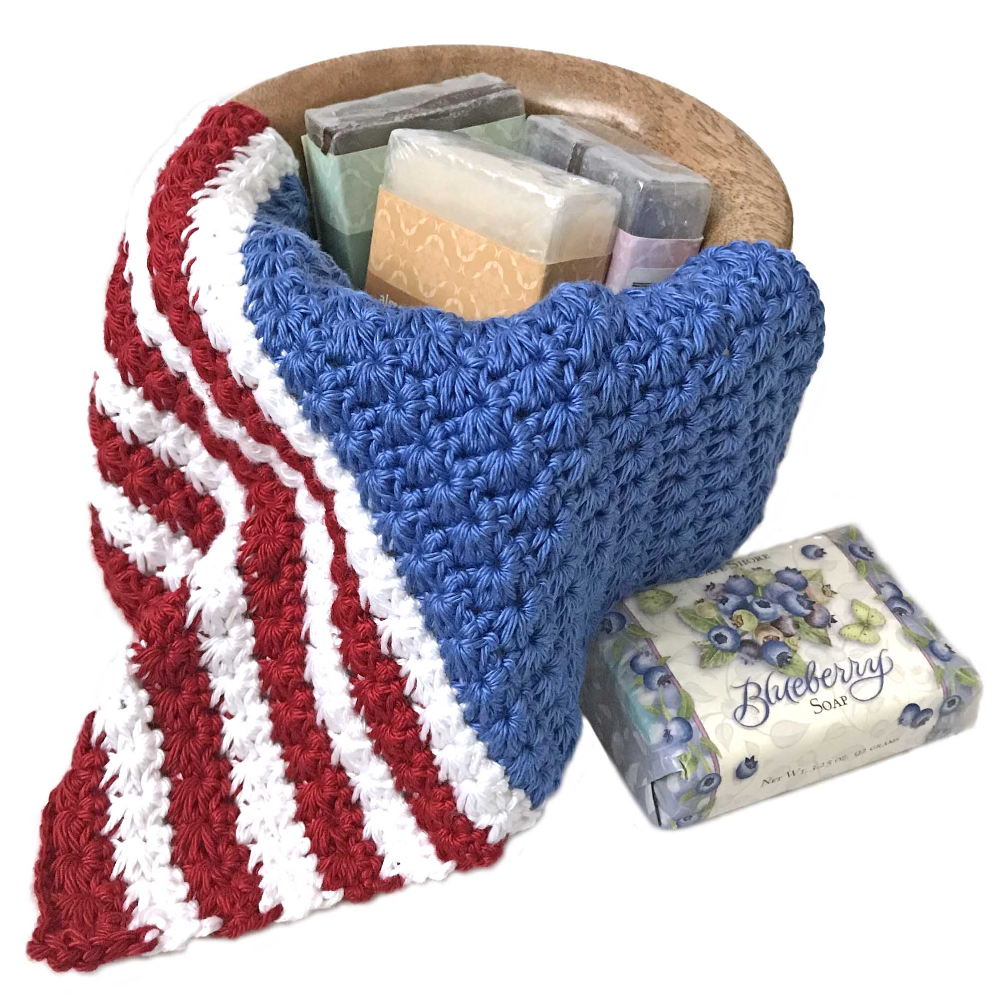 Stars & Stripes washcloth - a free, crochet pattern on Stitches n Scraps