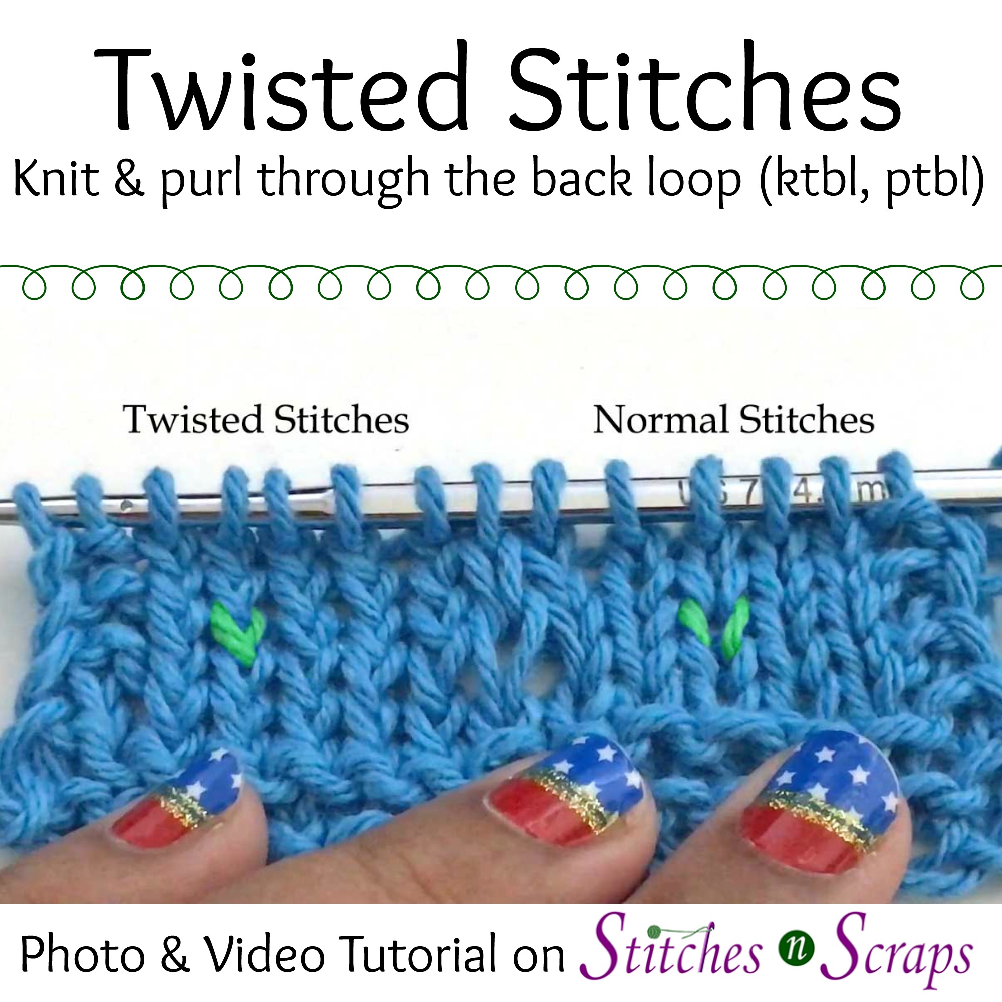 Twisted stitches tutorial - Stitchesnscraps.com