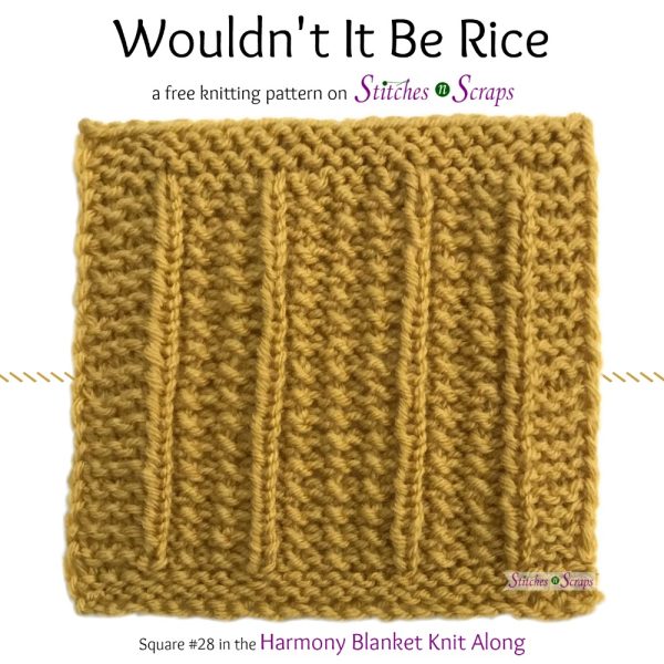 Wouldn't It Be Rice - A free pattern on Stitches n Scraps.com