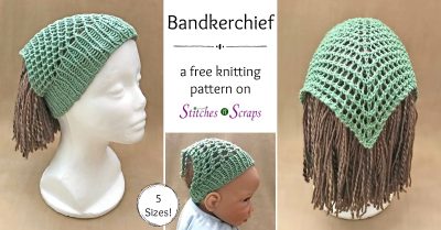 Bandkerchief, a free knitting pattern on Stitches n Scraps