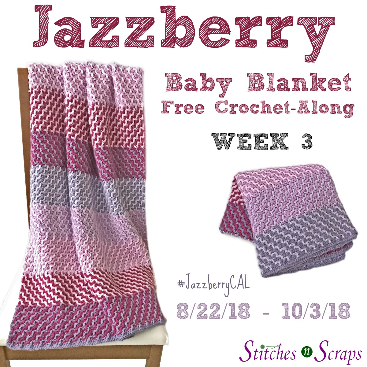 Jazzberry CAL week 3 - a free crochet along on Stitches n Scraps