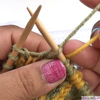 Knitting with yellow - Fair Isle locked down - free tutorial on Stitches n Scraps.com