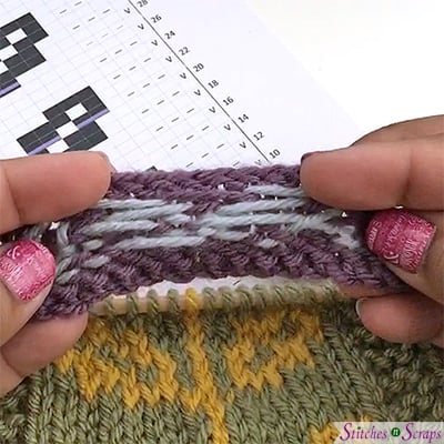 Tutorial - Fair Isle Locked Down - Stitches n Scraps