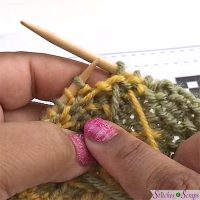 Purl with yellow - Fair Isle locked down - free tutorial on Stitches n Scraps.com