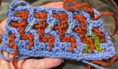 Skipped stitch - Jazzberry Baby Blanket on Stitches n Scraps