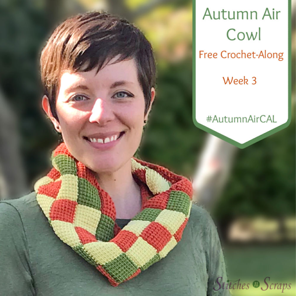 Autumn Air Cowl Crochet Along week 3 - learn Entrelac Crochet on Stitches n Scraps