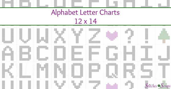 Alphabet Letter Charts - 4 x 12 - Stitches n Scraps