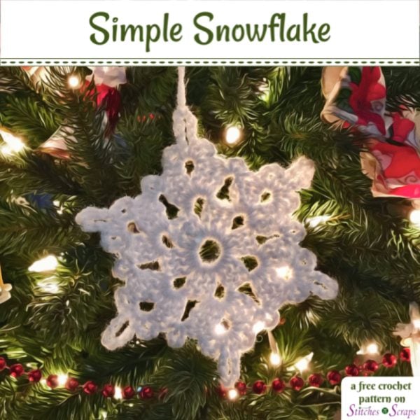 Simple Snowflake - a free crochet pattern on Stitches n Scraps