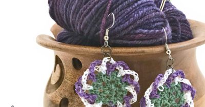 Mandala Earrings - a free crochet pattern and video on Stitches n Scraps