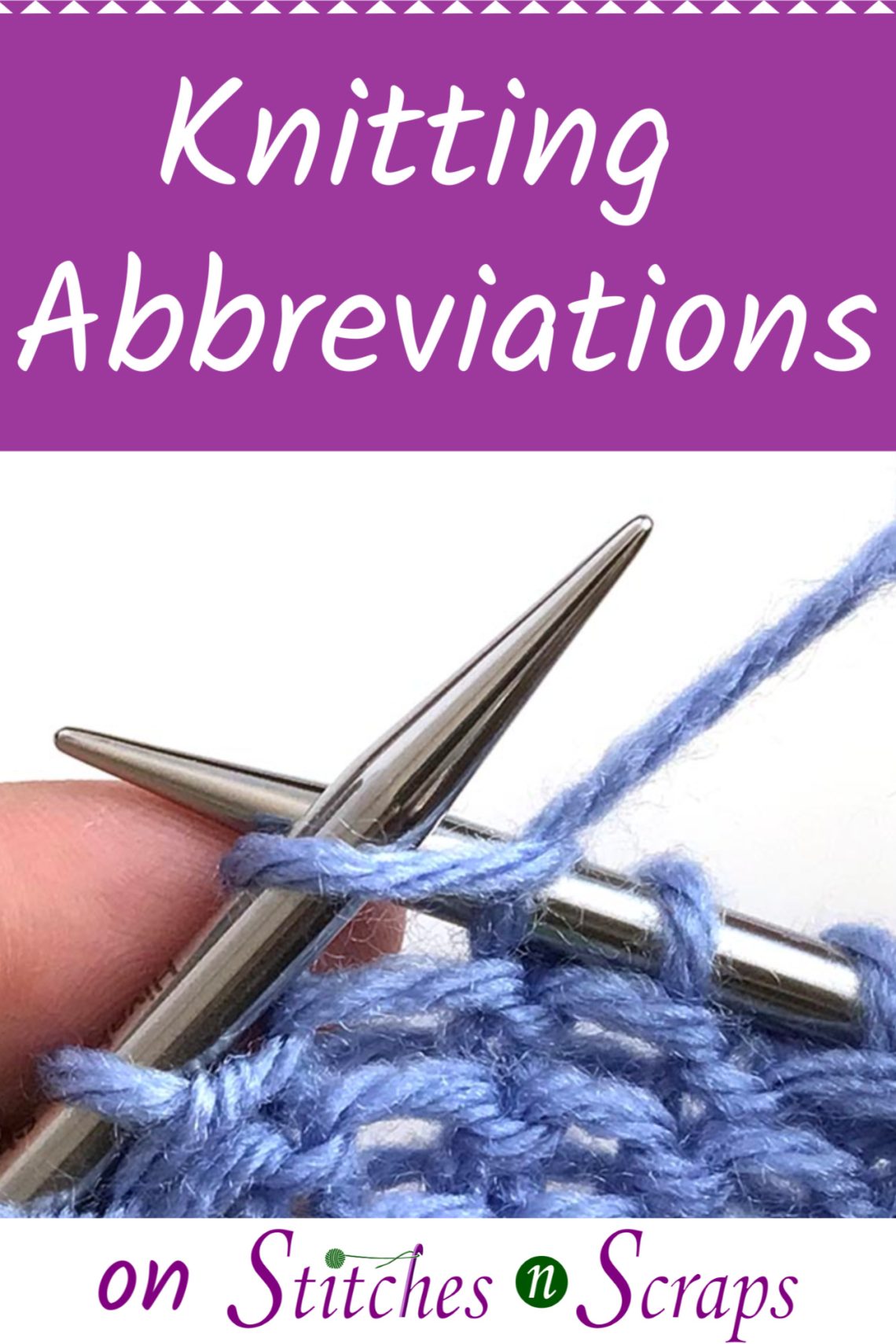 Knitting Abbreviations Stitches n Scraps