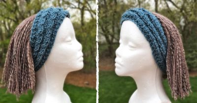 Reversible cables headband - free knitting pattern on Stitches n Scraps