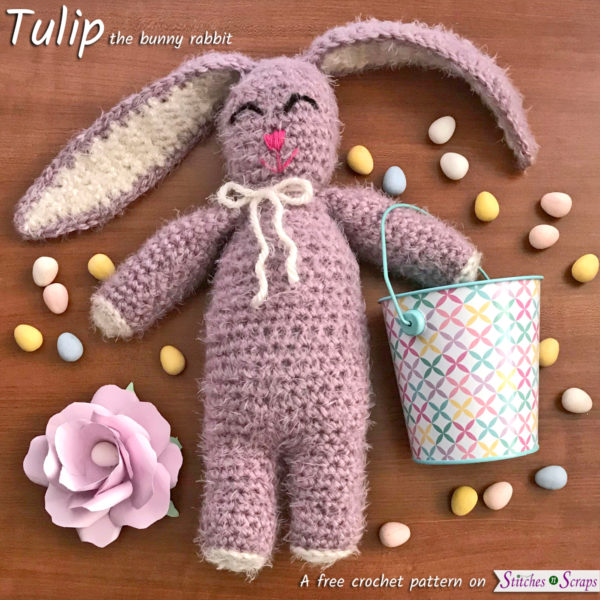 Tulip the Bunny Rabbit - a free crochet pattern on Stitches n Scraps