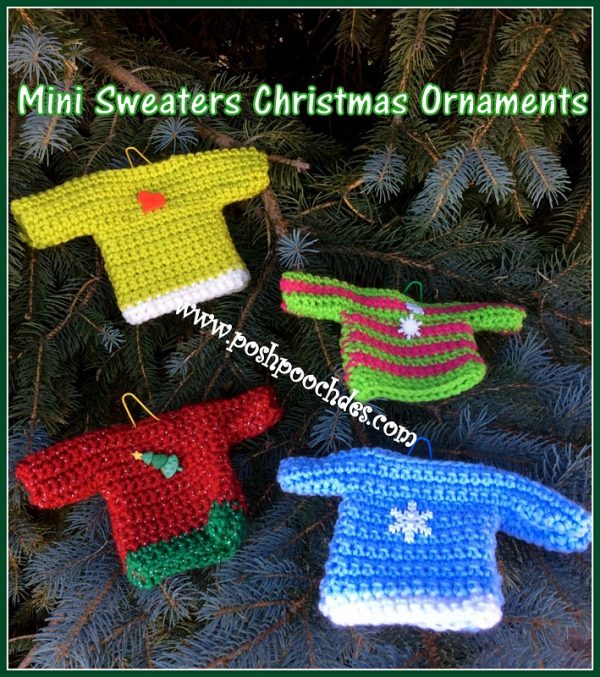 Mini Sweaters Ornaments from Posh Pooch Designs
