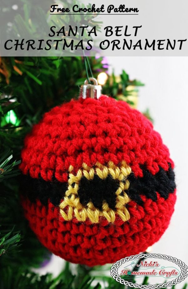 Santas Belt Ornament from Nickis Homemade Crafts