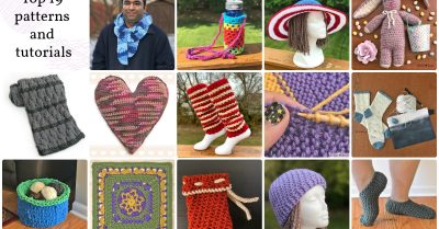 Collage showing the top 19 patterns and tutorials on Stitches n Scraps in 2019 - Best of 2019.