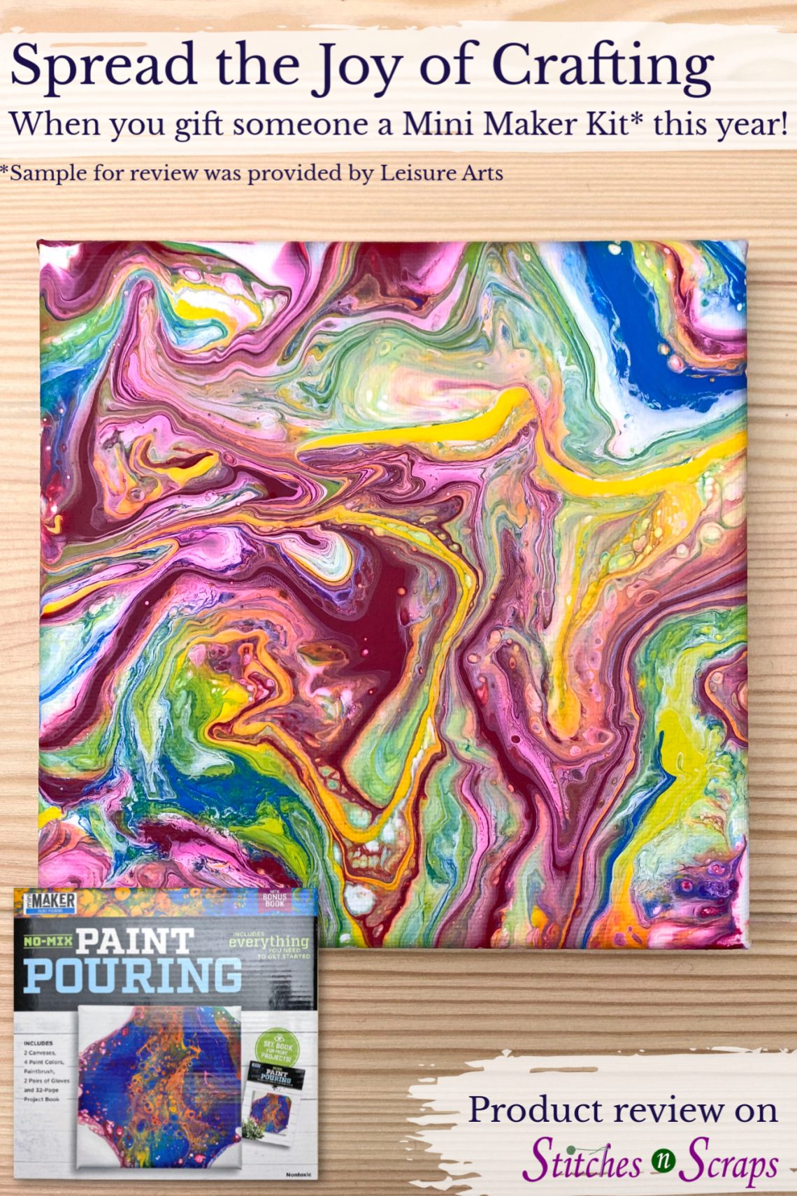 Paint Pouring Mini Maker Kit from Leisure Arts Stitches n Scraps