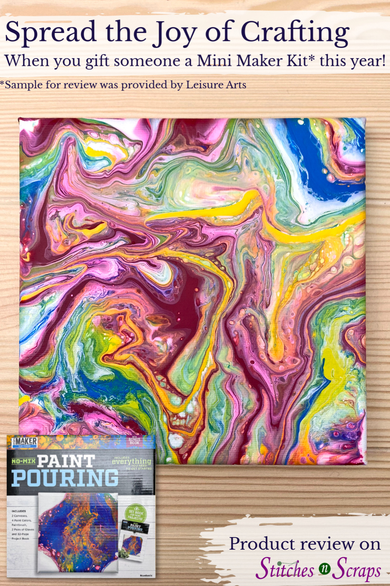 Paint Pouring Mini Maker Kit from Leisure Arts Stitches n Scraps