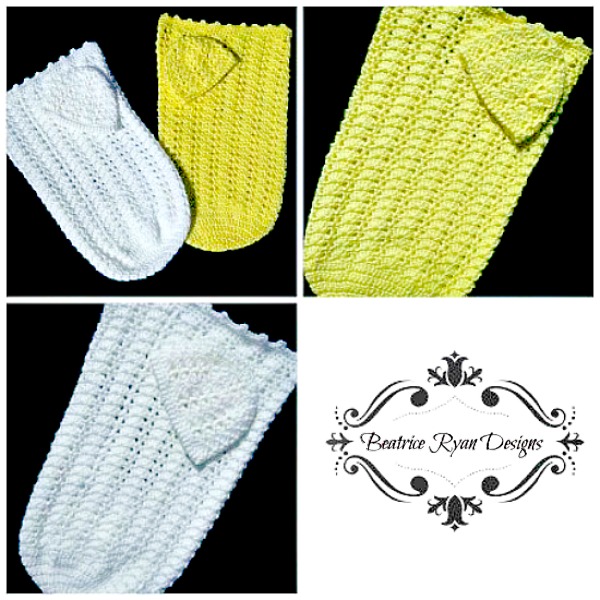 Sunshine and Shells Cocoon and Hat set from Beatrice Ryan Designs