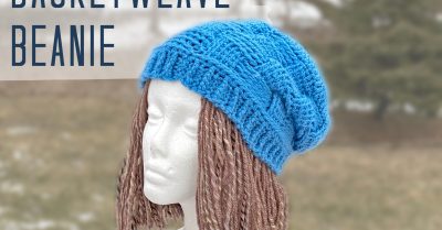 Beatnik Basketweave Beanie - free pattern on Stitches n Scraps