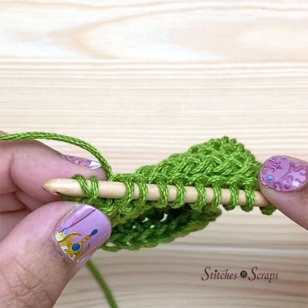 go under side loop for last stitch