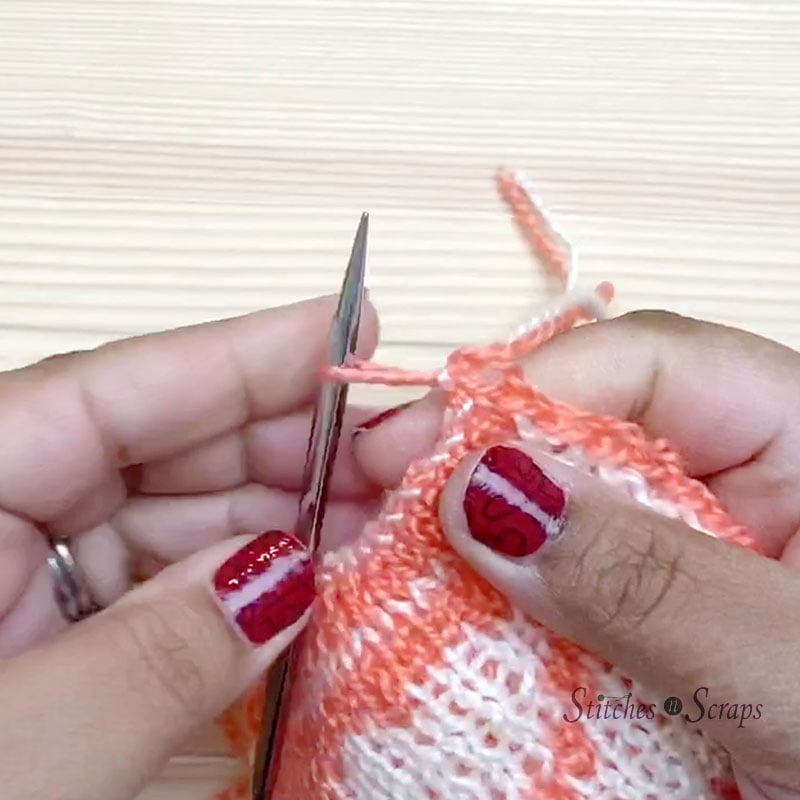 2Color Simple Bind Off for Double Knitting Stitches n Scraps